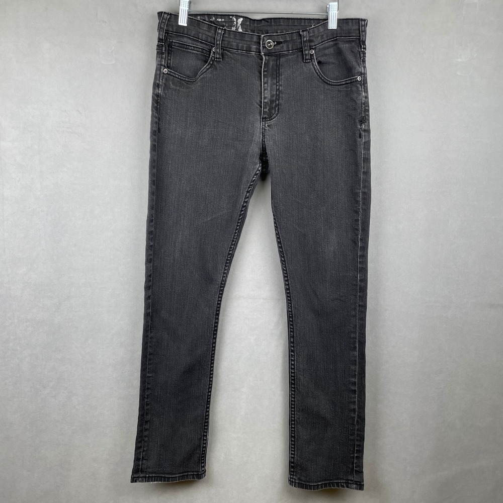 Hurley Slim Men Faded Black Stretch Denim Skater Indie Jeans Size 34 Spring 2009